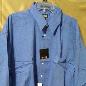 Joseph & Feiss business casual shirt blue button down long sleeve new